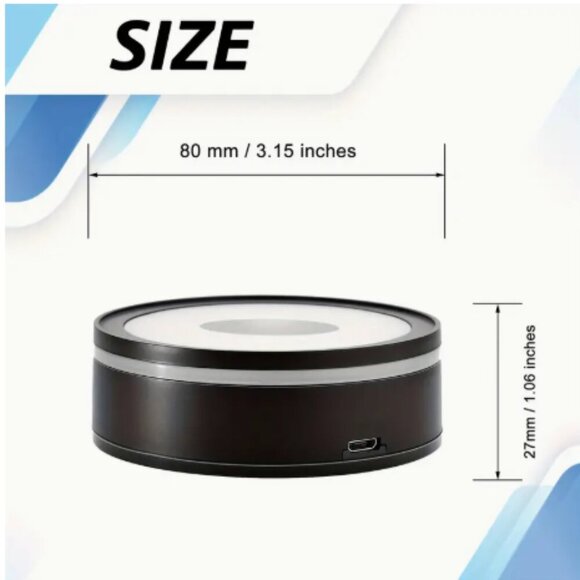 LED Display Stand Multi-Color Options Round Black Battery or USB NWT - Picture 3 of 4